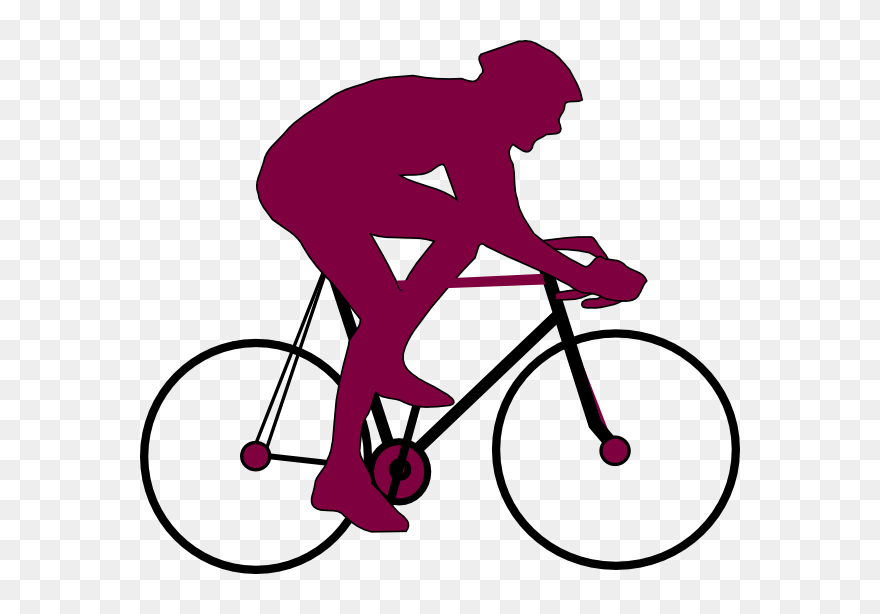 Purple Cyclist Icon Clip Art Clkerm Vector Clip Art - Riding Bicycle Illustration Png Transparent Png