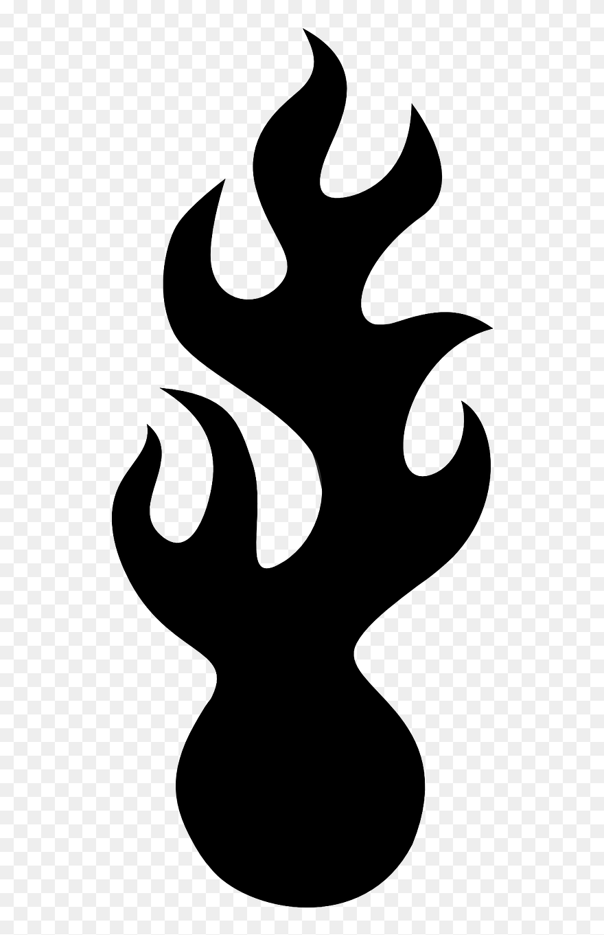 Transparent Fire Silhouette Png - Black Flame Transparent Clipart