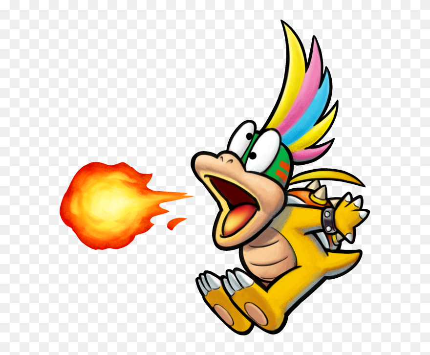#nintendo #3ds #fire #fireball #rainbow #yellow #orange - Bowser Jr Journey Koopalings Clipart