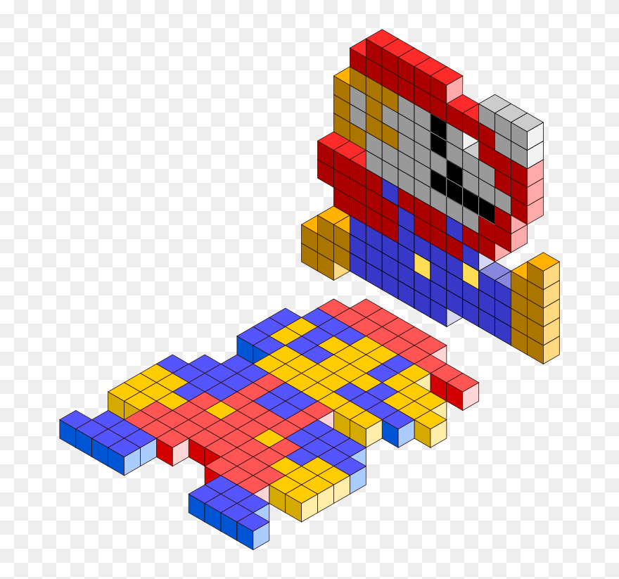 Mario Bros 3d Blocks Svg Clip Arts - Mario Bros Bloxels - Png Download