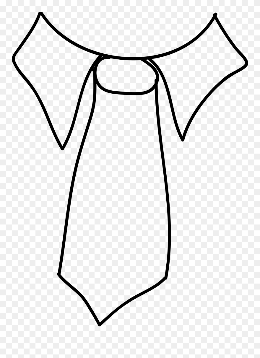 Dress Outline Drawing - Tie Clipart Outline - Png Download