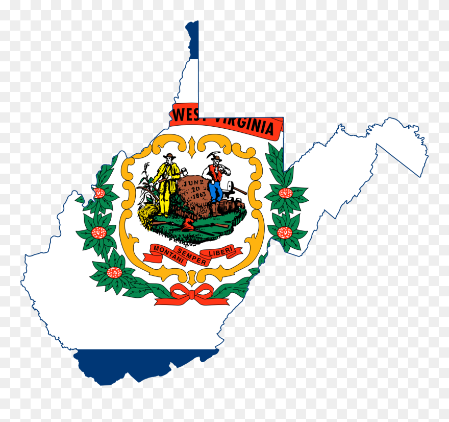 West Virginia Flag Map Clipart