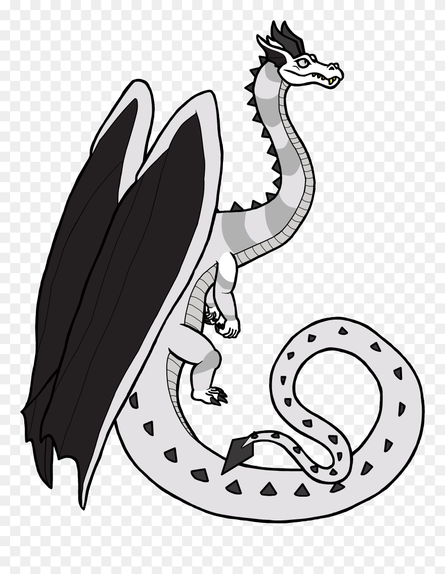 A Diamond Regent Dragon With The White Color Morph - Cartoon Clipart