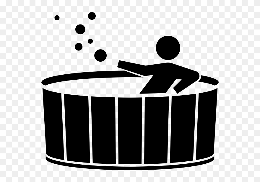 7 Seat Hot Tub / Hydrotherapy Bath / Jacuzzi - Hot Tub Clip Art Black And White - Png Download