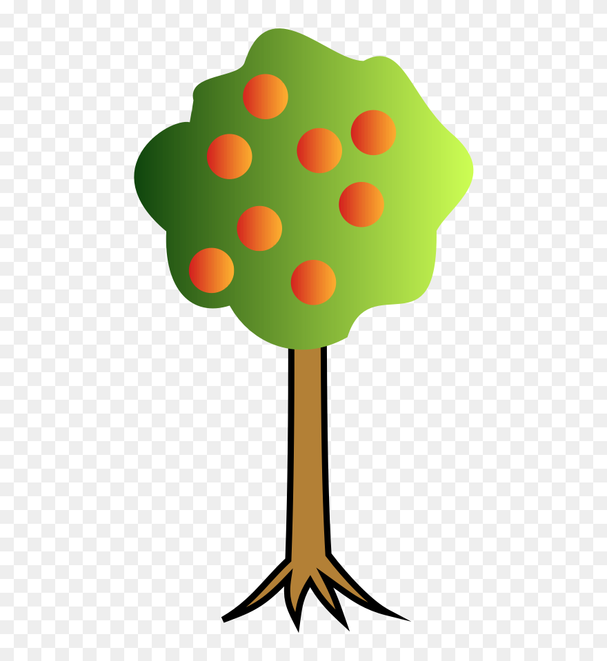 Tree Cartoon With Roots - Clip Art - Png Download