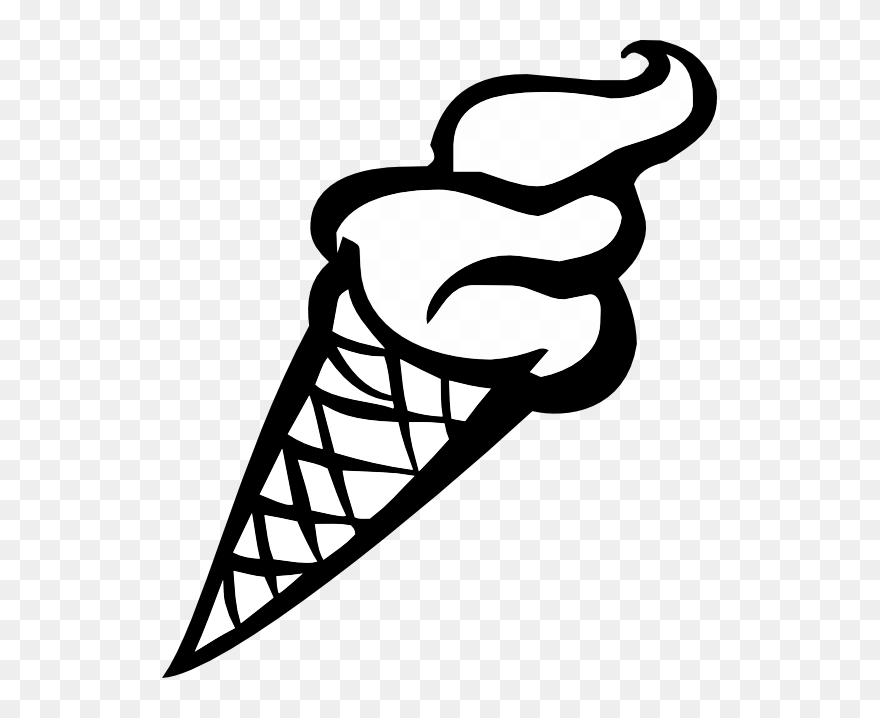 Ice Cream Eis Black - Black And White Clipart Of Icecream - Png Download