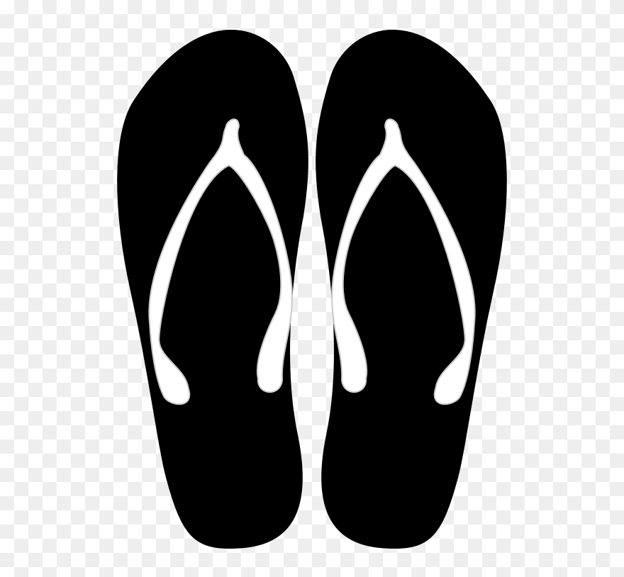 Slipper Flip-flops Clip Art - Black Flip Flop Clip Art - Png Download