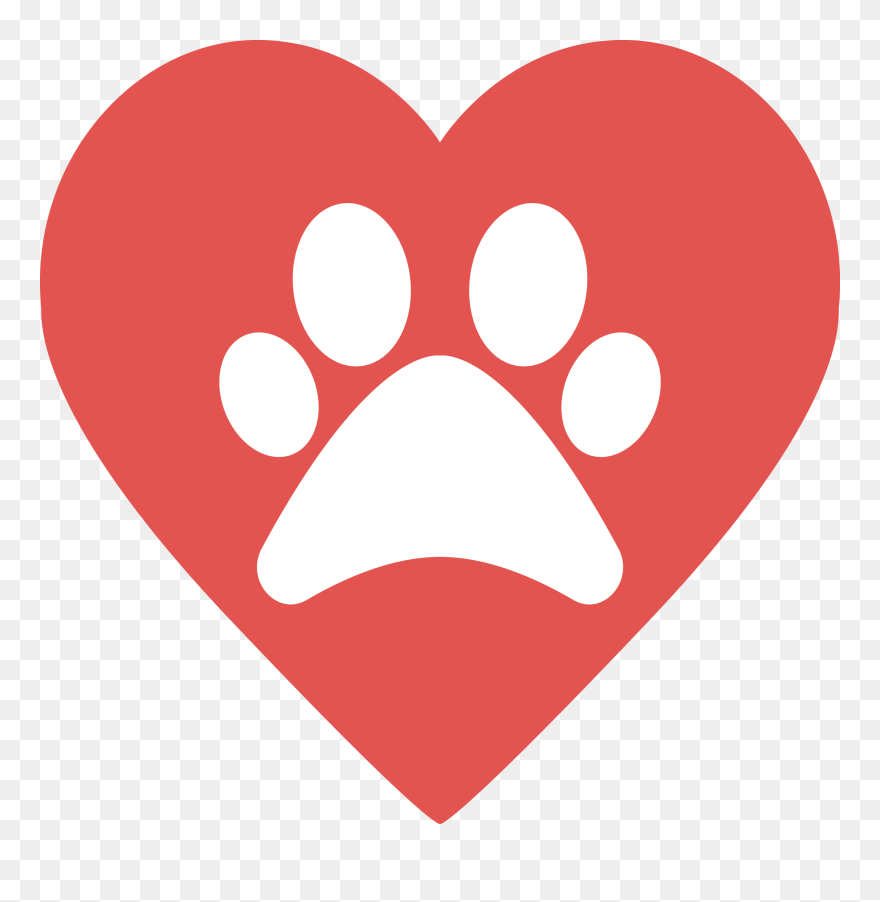 Corazon Con Huella De Perro Clipart