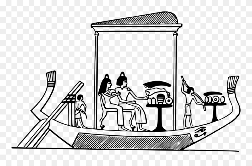 Line Art,recreation,art - Ancient Egypt Boats Drawing Clipart