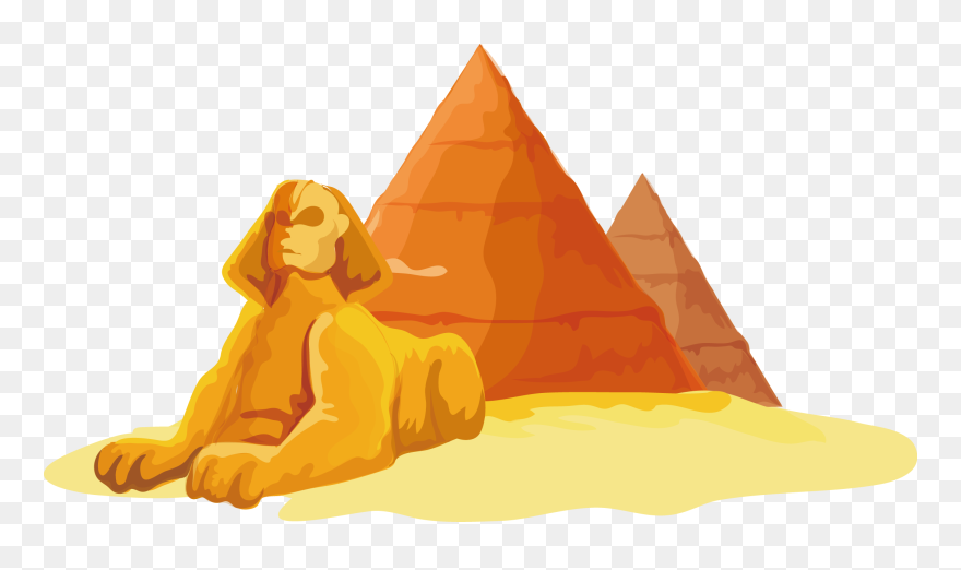 Great Sphinx Of Giza Egyptian Pyramids - Egypt Pyramids Vector Png Clipart