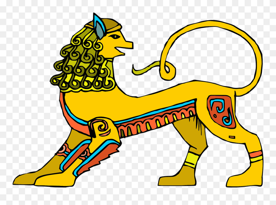 Egyptian Clipart Lion - Egypt Lion Gold - Png Download