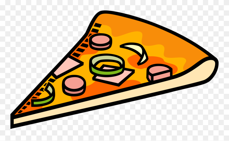 Vector Illustration Of Flatbread Pizza Topped With - Mga Bagay Na Hugis Tatsulok Clipart