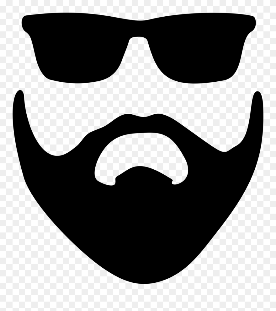 Beard Silhouette Clip Art - Beard And Sunglasses Clipart - Png Download