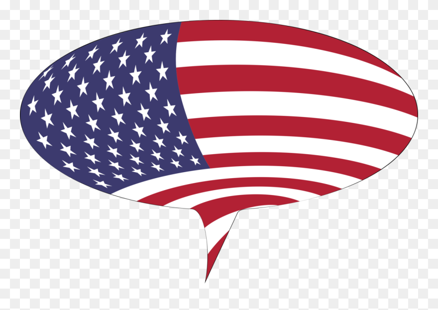 Flag Of The United States,circle,line - Speech Bubble With Flag Png Clipart