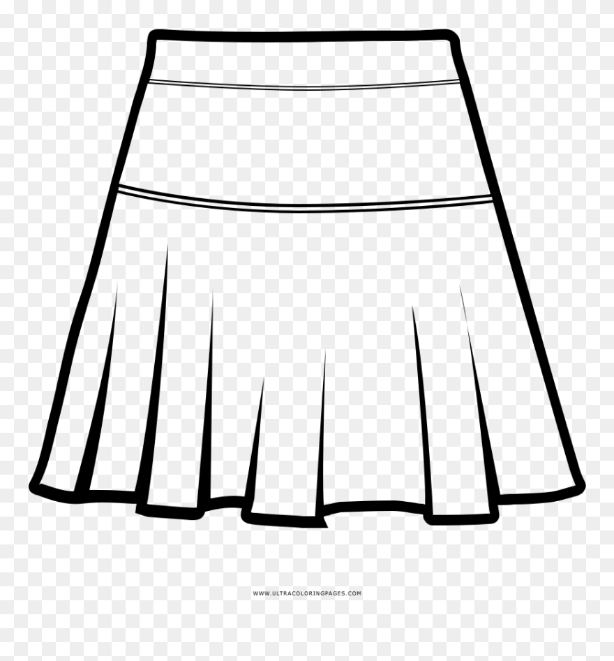 Skirt Coloring Page - Coloring Skirt Clipart