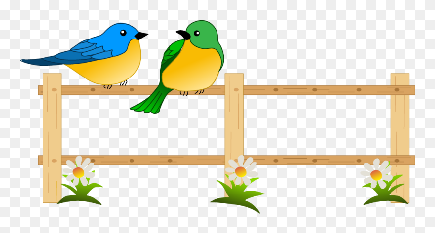 Forgetmenot Fences And Birds - Birds In Garden Clipart - Png Download