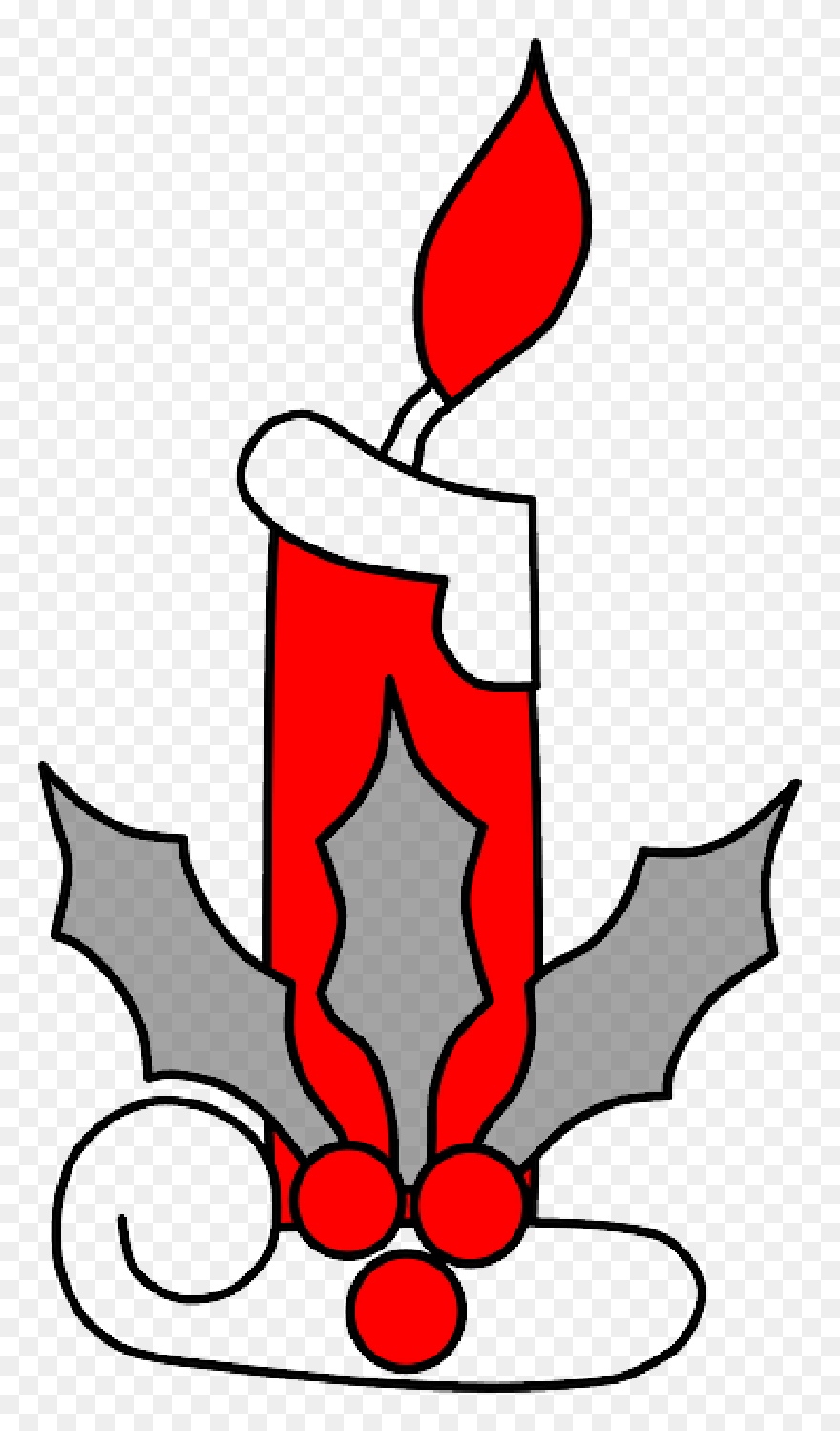 Candle, Outline, Tree, Cartoon, Light, Christmas, Xmas - Christmas Candles Clipart Light - Png Download