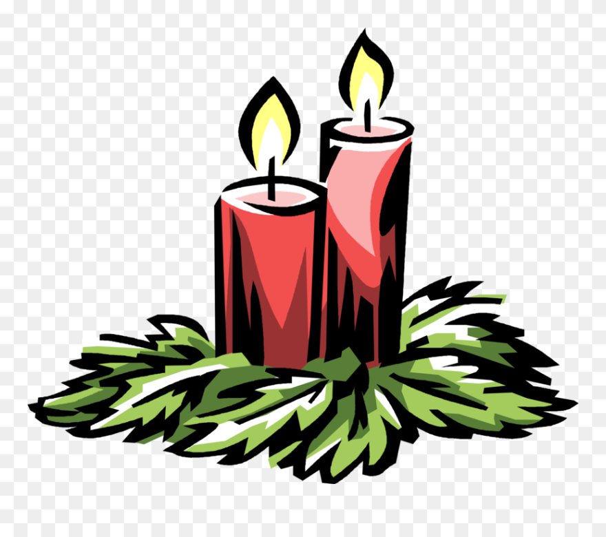 Vector Illustration Of Holiday Festive Season Christmas - Candles Vector Png Clipart