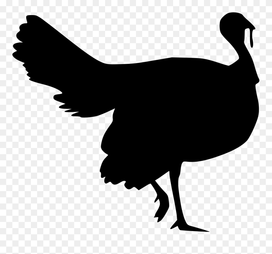 Stencil Turkey Meat Silhouette Rooster Clip Art - Silhouette Turkey Clip Art - Png Download