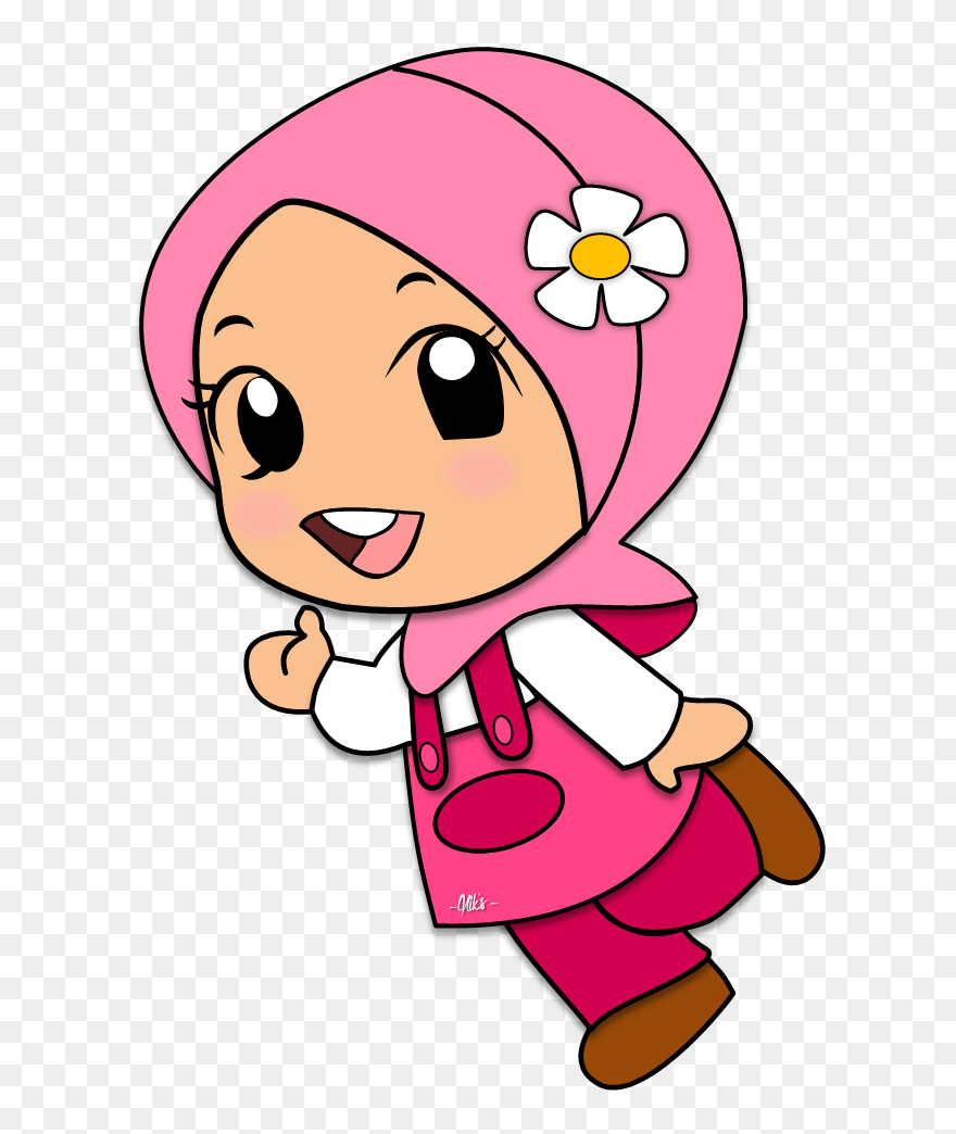 Bocah Clipart Pencil And In Color Bocah Clipart - Muslim Girl Clipart - Png Download