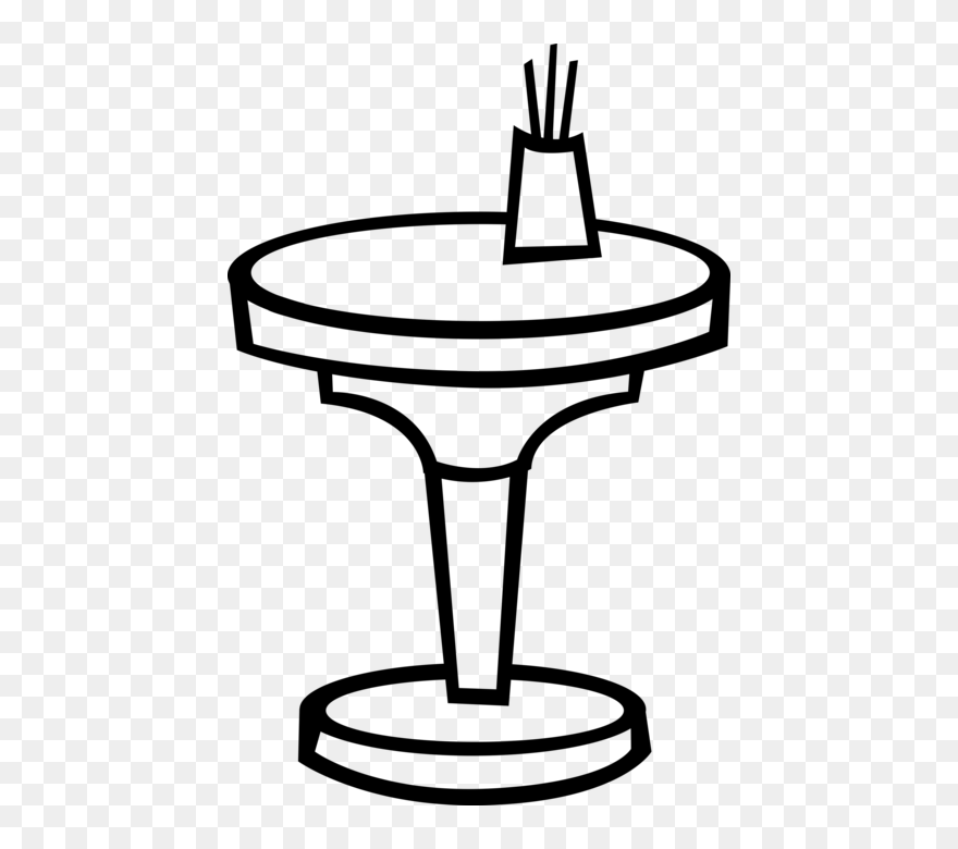 Vector Illustration Of Restaurant Dining Table Furniture - End Table Clipart Black And White - Png Download