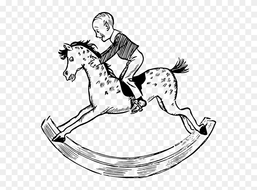 Rocking Horse Image - Child On A Rocking Horse Drawing Clipart