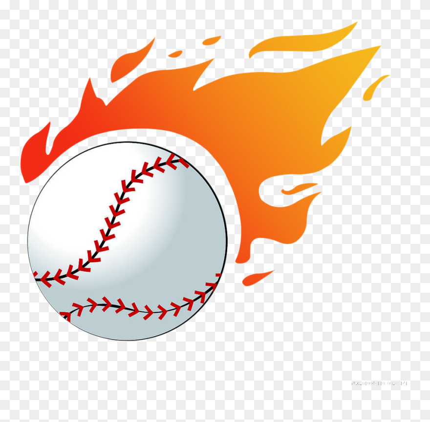Softball Baseball Clipart Svg Library Library Baseball - Flaming Baseball Clipart - Png Download