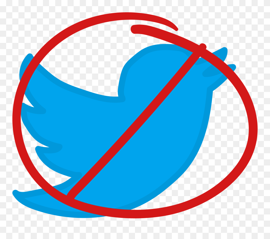 Twitter Logo With A Red "no - Get Off Twitter Clipart