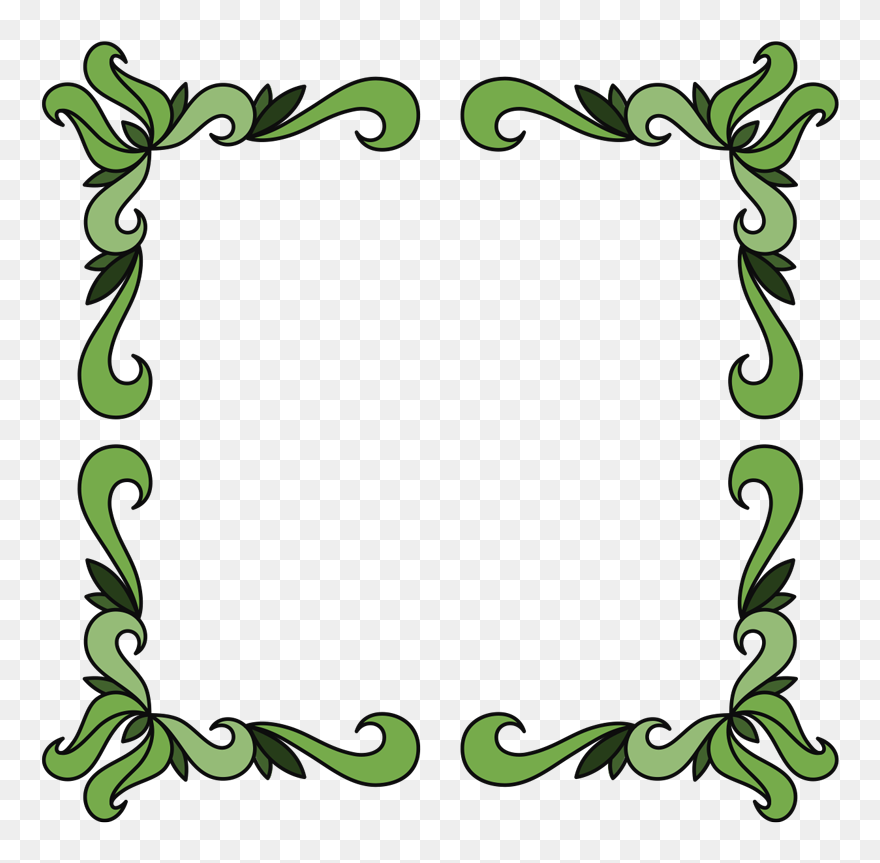 Green Vegetable Corners Mirror Wall Sticker Clipart