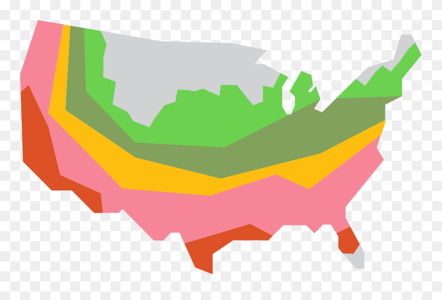 Hardiness Map - Lambda Theta Phi Regions Clipart
