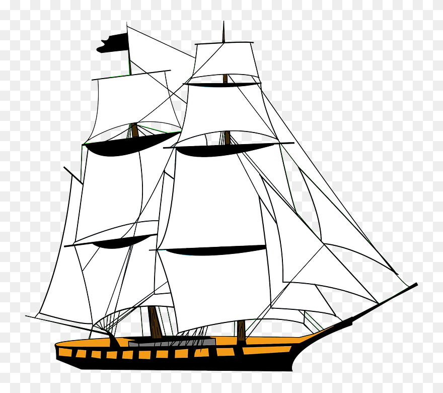 Tall Sailing Ship - Ship Clipart Transparent Background - Png Download