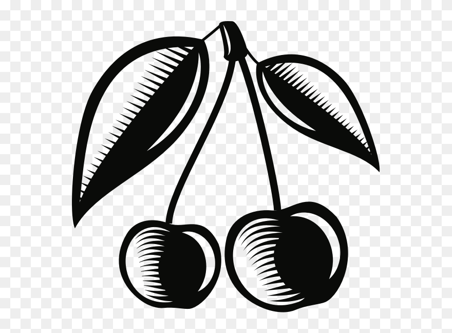 Cherry Fruit 2 Publicdomainvectors - Cherry Silhouette Transparent Clipart