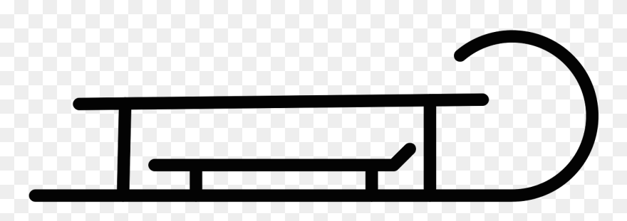 Black And White Sled Clipart