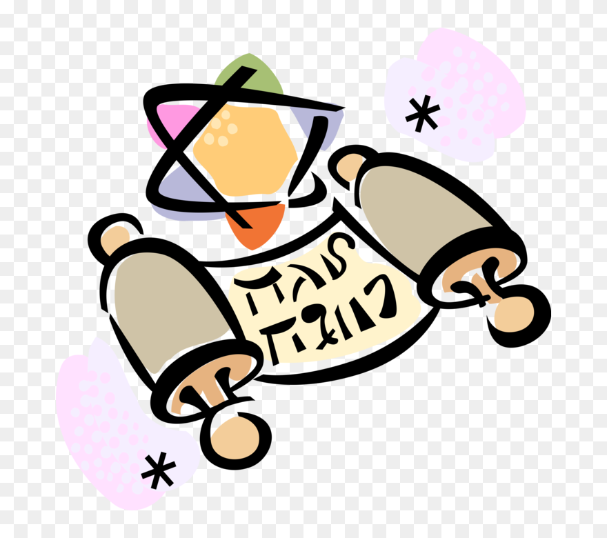 Synagogue Clipart Sefer Torah - Torah Cartoon - Png Download