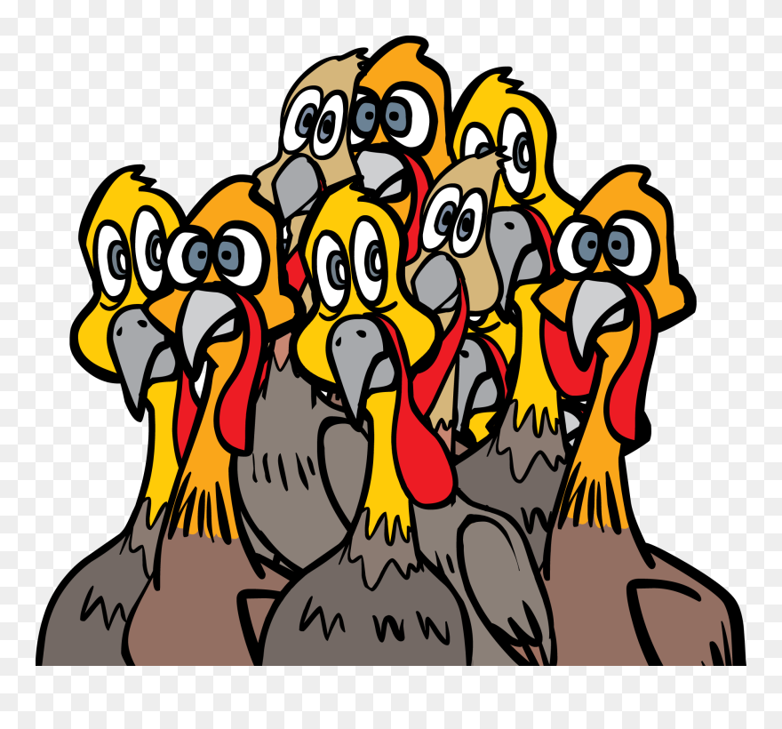 Group Of Turkeys Clip Art - Png Download