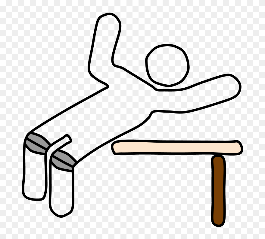 High Jumper - Line Art Clipart