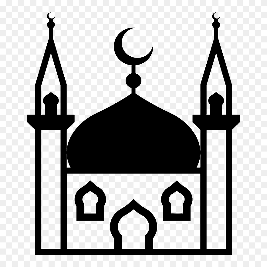 Mosque Emoji Clipart - Mosque Emoji Black And White - Png Download
