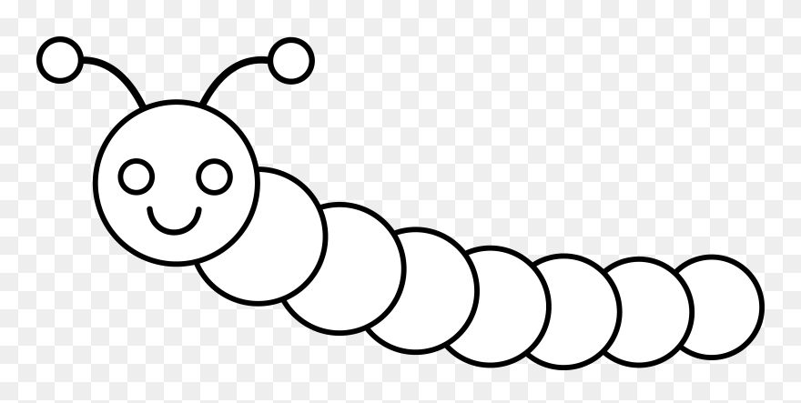 Caterpillar Clipart Black And White - Png Download
