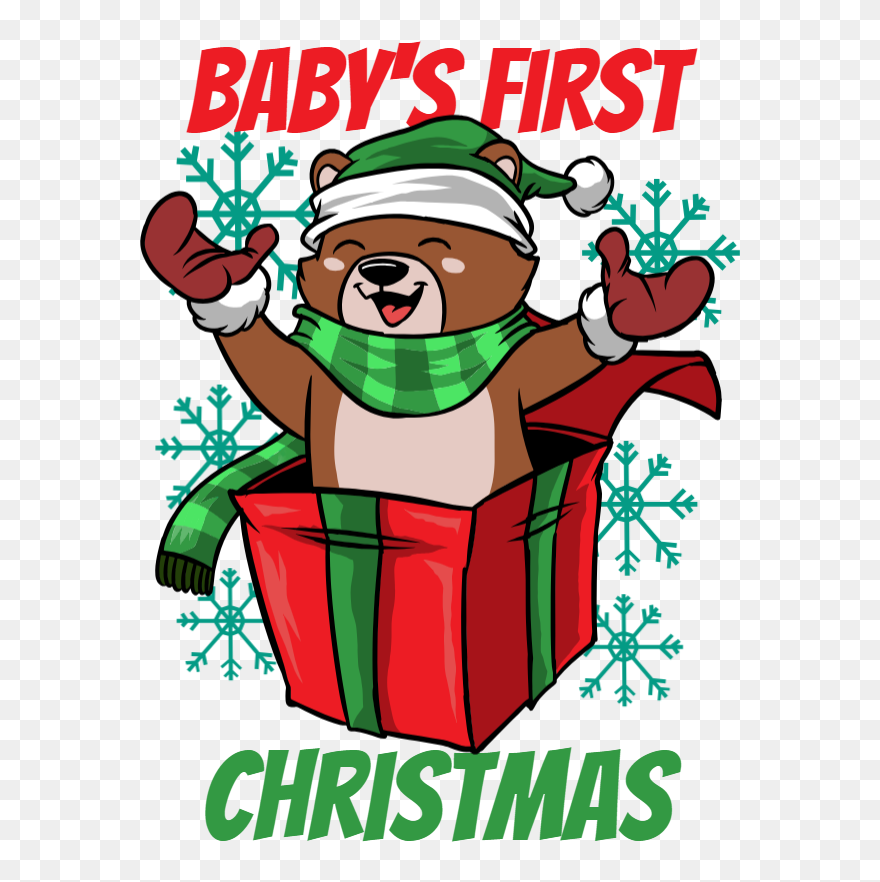 Baby Boy Baby's First Christmas Quotes Clipart