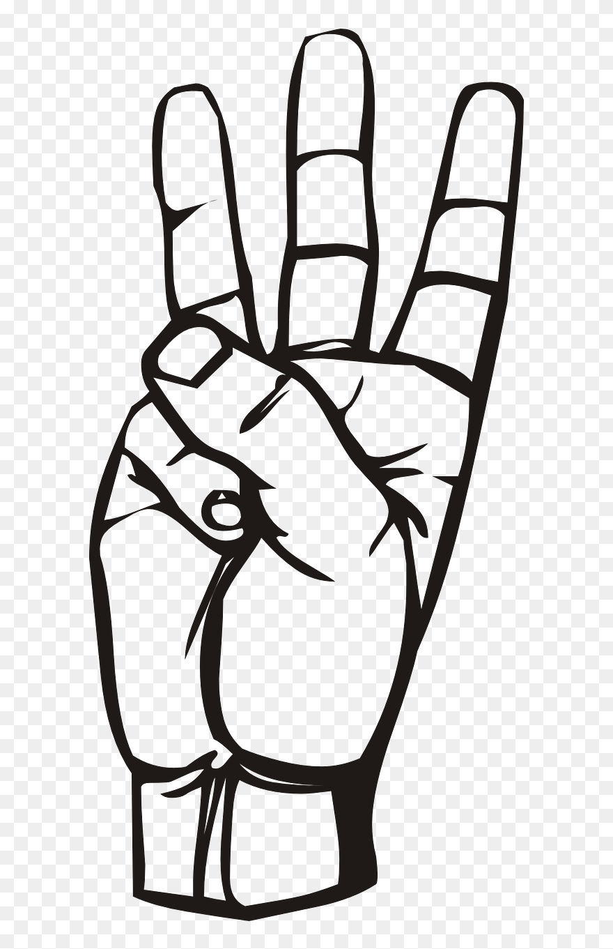 W Sign Language Clipart - Png Download