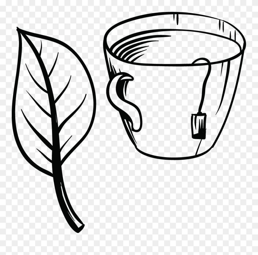 Transparent Pancakes Clipart Black And White - Green Tea Clipart Black And White - Png Download