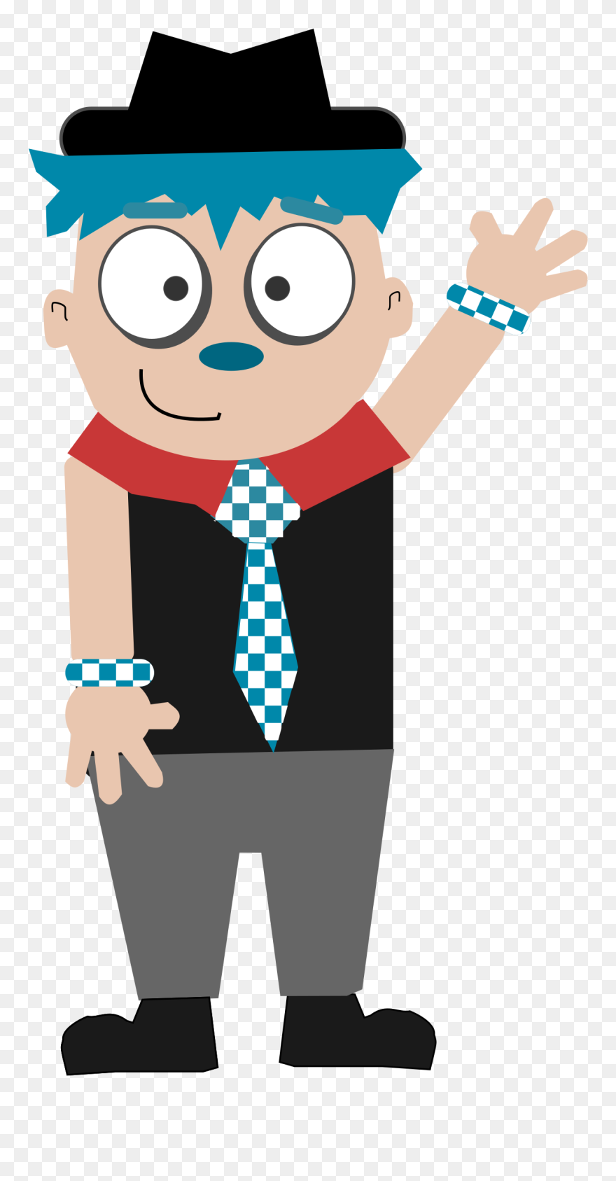 Blue Hair Guy Big - Cartoon Blue Hair Guy Clipart