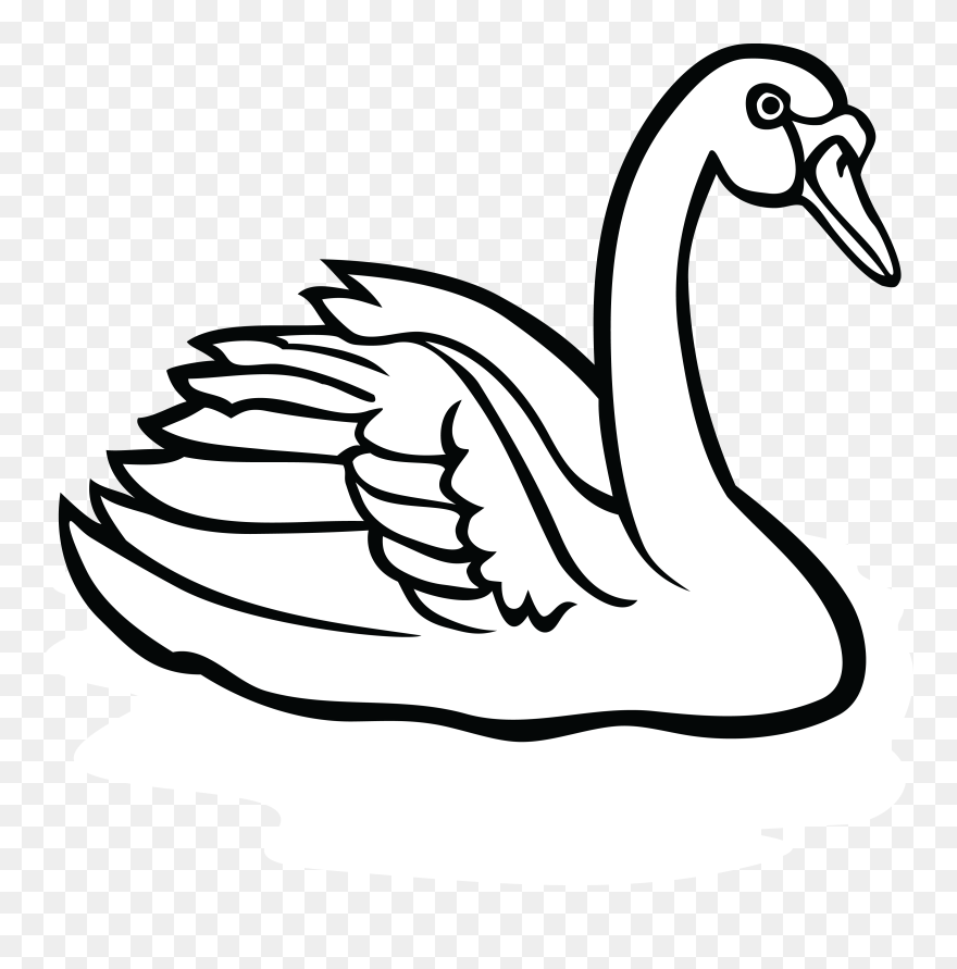 Thumb Image - Swan Clipart Black And White - Png Download
