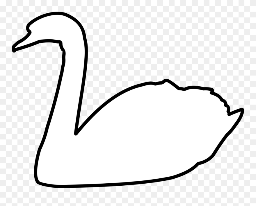 Line Art,water Bird,coloring Book - Clipart Of Swan Black And White - Png Download