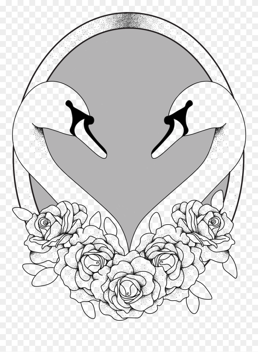 Crosshatch Drawing Bird - Swan Images For Drawing Clipart