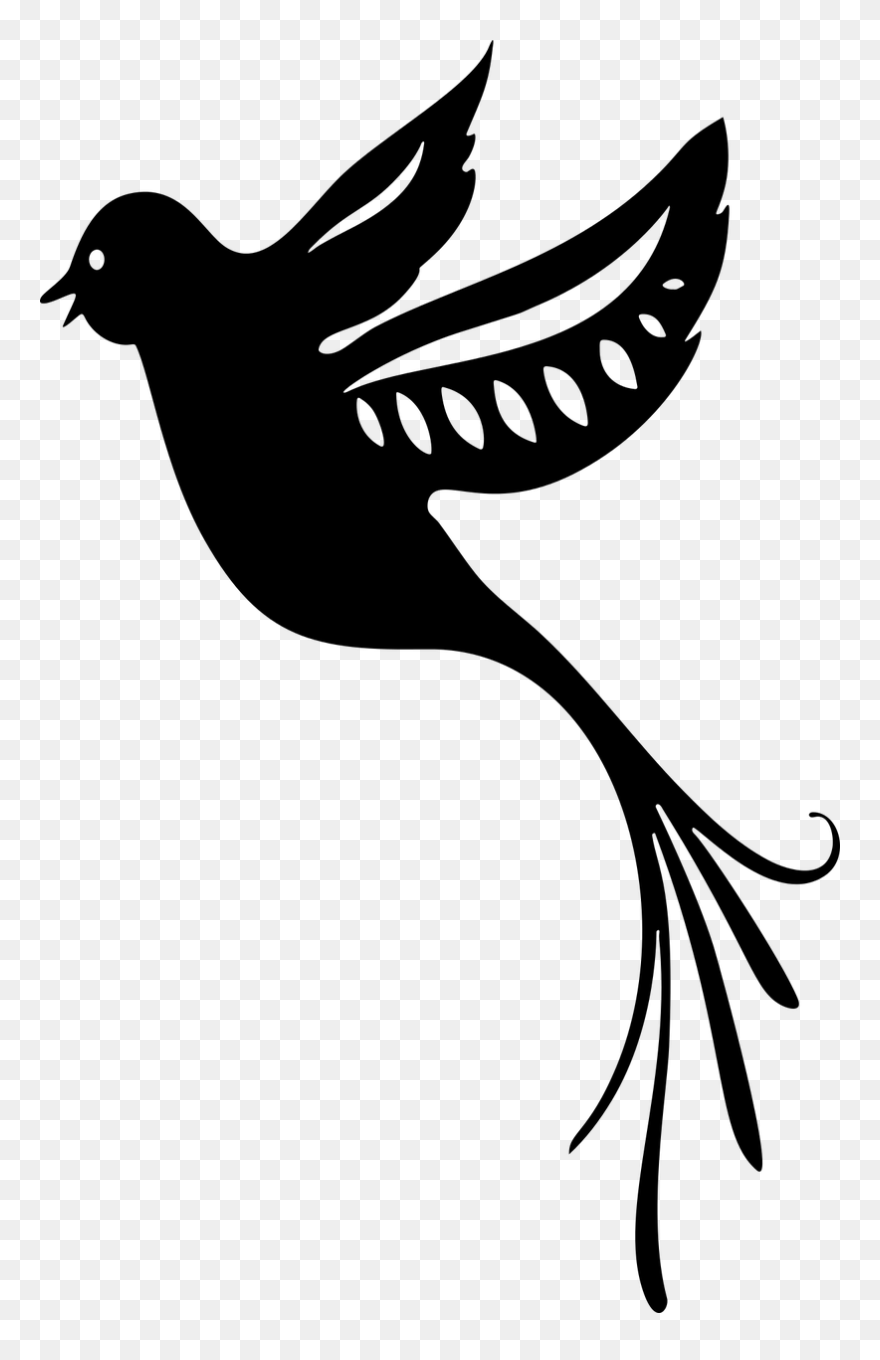 Art,monochrome Photography,monochrome - Fancy Bird Clipart - Png Download