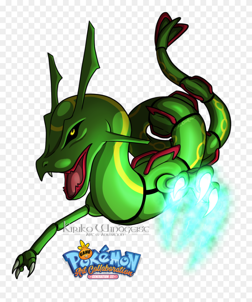 Rayquaza Using Dragon Claw Clipart