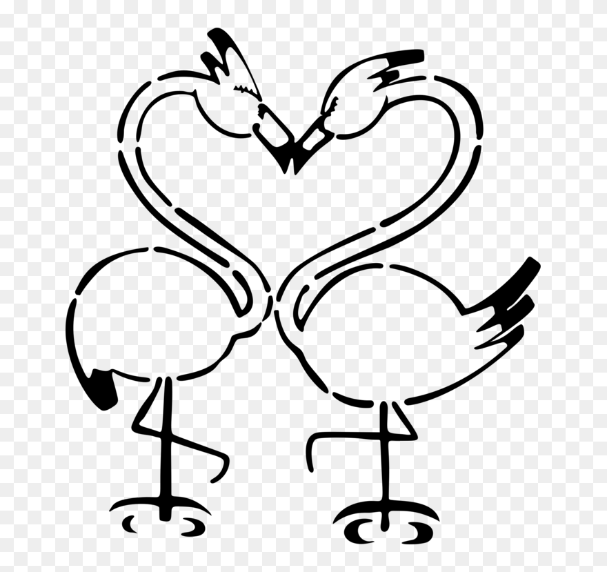 Line Art,swan,tail - Flamingo Love Icon Png Clipart