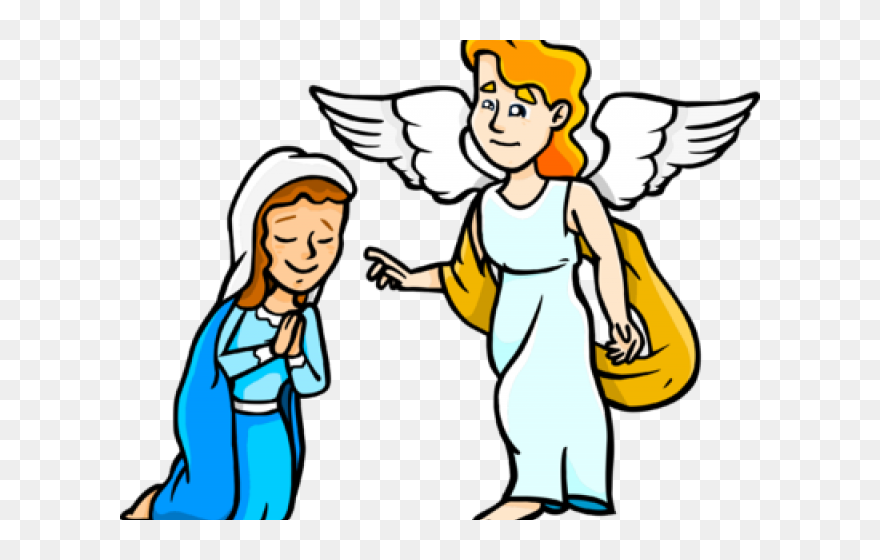 Mary And Angel Gabriel Clipart - Png Download