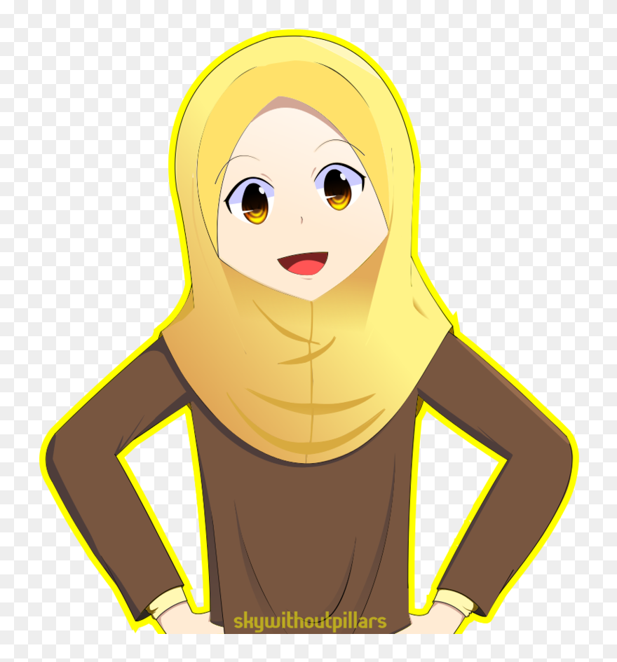 Transparent Hijab Png - Muslim Girl Easy Drawing Clipart